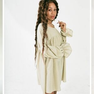 Selva/Negra long sleeve silk dress